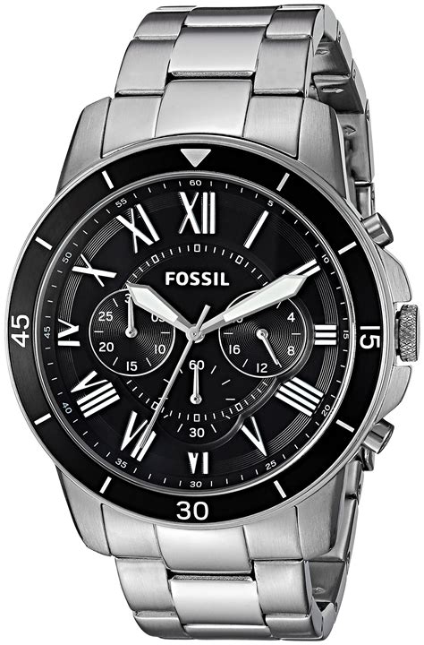 Fossil Men’s Chronograph Metal Band Whisk Watch Water  .